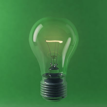 Green bulb square