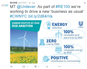 Tweet about Unilever