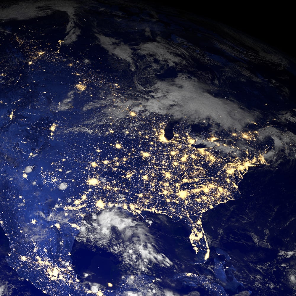 World map with lights - Scope 2